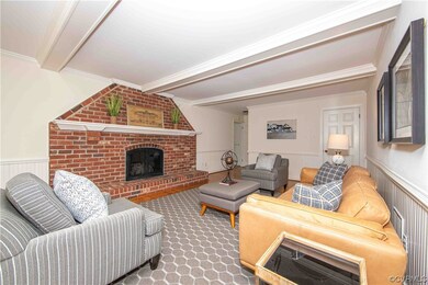 The brick hearth is stunning and you'll so enjoy t