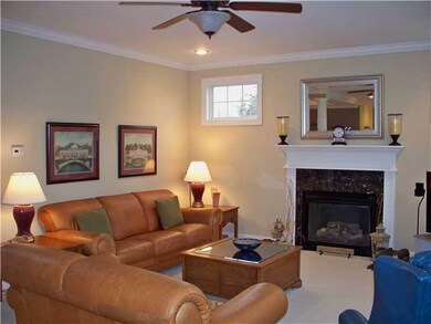 Living Room. Gas fireplace, crown molding, recesse