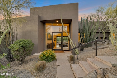 Dramatic front entry door.