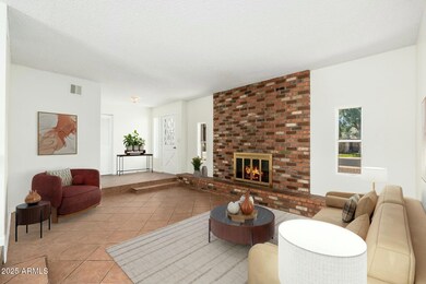 Living room, virtually staged