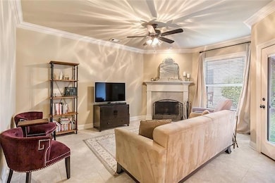 Living room with fireplace
