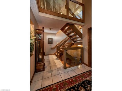Beautiful foyer with etched glass panels