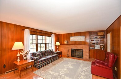 Great wood burning fireplace and built in shelves.
