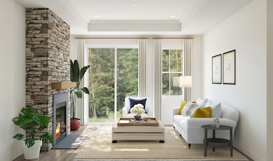 Great room with fireplace