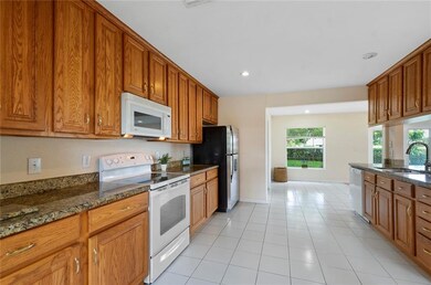 Wood cabinets and granite countertops