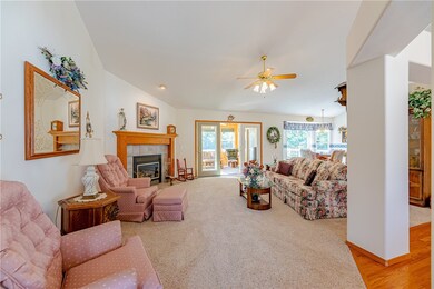 Spacious Living Room with cathedral ceiling and co
