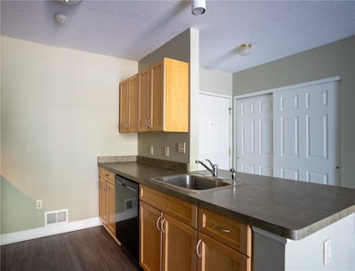 Typical kitchen in a 1-bedroom, 1-bath apartment w