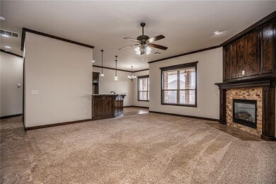 Living area with gas fireplace