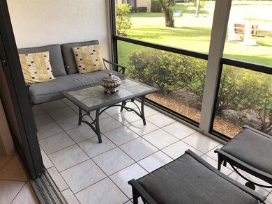 Shutters and tiled patio