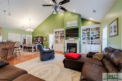 Great Room with Bookshelves and Fireplace