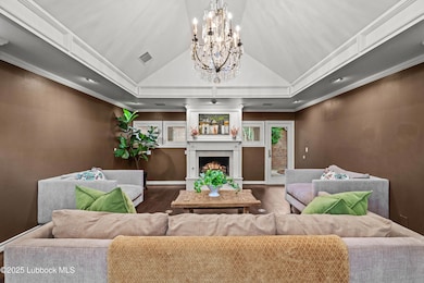 Living Room with Vaulted Ceiling