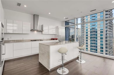 Another view of this European open concept kitchen