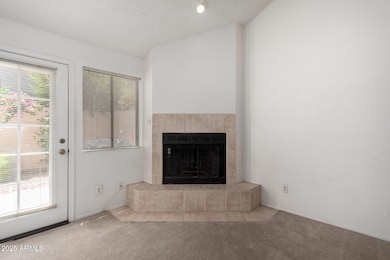 Fireplace and Door to Back Patio
