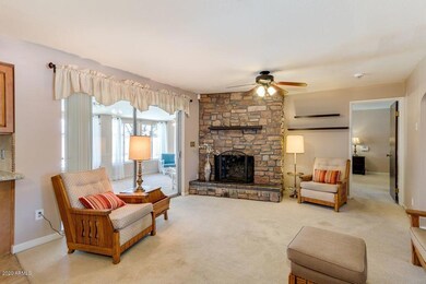 Wood burning fireplace in family room