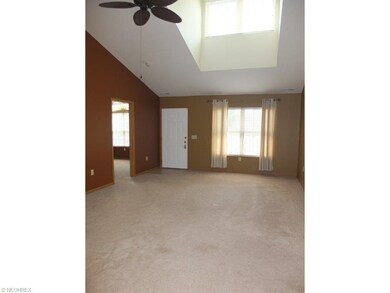 Another view of the great room with vaulted ceilin