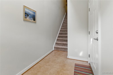 Stairway with baseboards