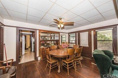Dining area with original built-in hutch. Note Dou