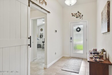 Barn door & foyer