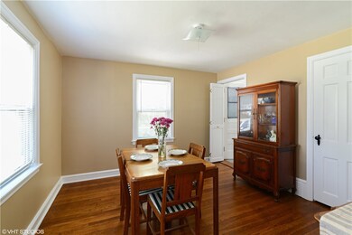 Dining Room with original wood flooring
