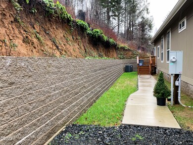 New back yard with retaining wall