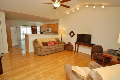 Spacious living room with vaulted ceiling
