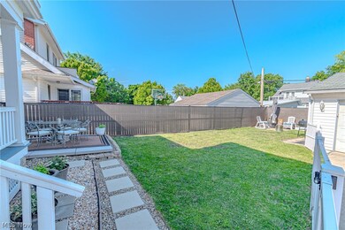 View of yard with a wooden deck