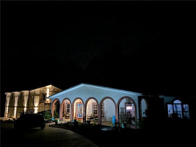 Night view showing exterior lighting