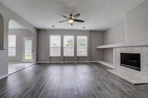Another view of the Family Room.  The fireplace, located on the entertainment wall, has gas logs for convenience.