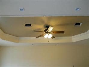 Living Room. Custom trey ceilings in your living r