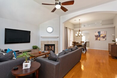 Hardwood flooring aids in the open concept of the