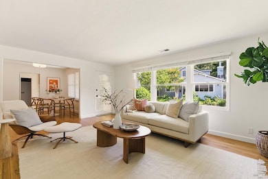 Open living and dining area
