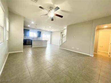Tiled spare room with recessed lighting, baseboard
