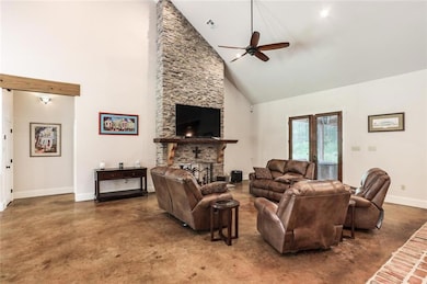 Living room with fireplace