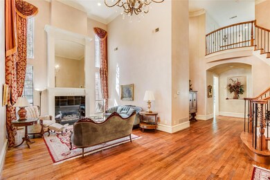 Entrance/Living Room. Note one of FOUR fireplaces 