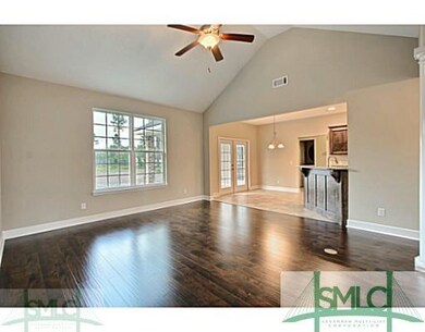 Living Room. Beautiful Hand Scraped Laminate Wood 