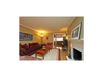 View front to back from living room with fireplace