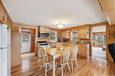 Kitchen area with a large eat-in dining area