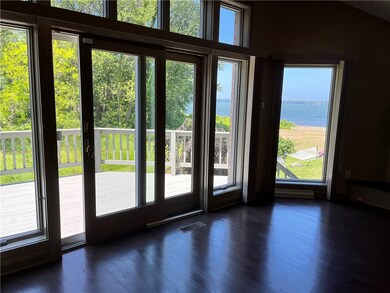 Sliding glass doors open onto the huge deck opposi