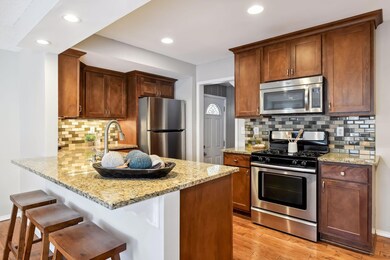 Kitchen with stainless steel appliances