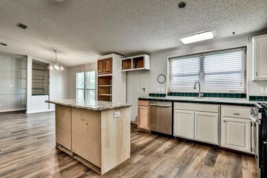 Large kitchen island is perfect for hosting dip parties