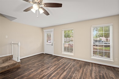 Inviting main living area featuring rich wood-styl