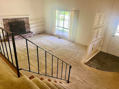 Living with fireplace