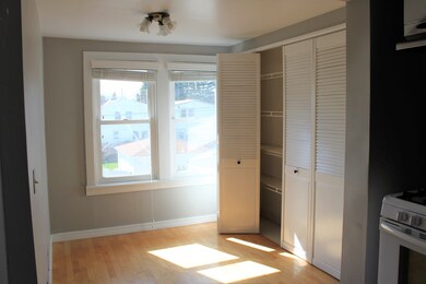 Eating area with view of large pantry.