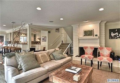 living room with fireplace