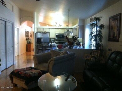 Family room and kitchen
