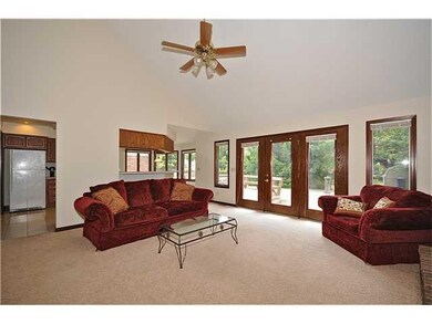 Great Room. Large, light great room with vaulted ceiling features a floor to ceiling fireplace.  Open concept living is great for entertaining. Fresh paint and newly cleaned carpets make this home look new.