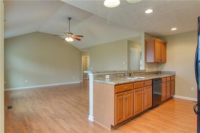 A view of the living room from the dining area