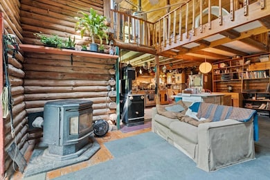 Living room with pellet stove