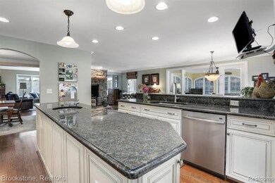 Kitchen flows to all rooms on 1st level.
