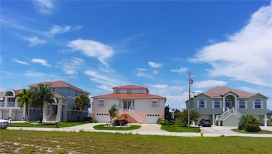 Middle house is directly across the street